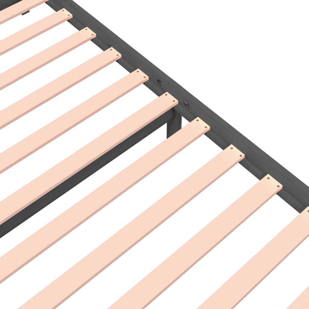 vidaXL Bed Frame without Mattress Grey Solid Wood 135x190 cm