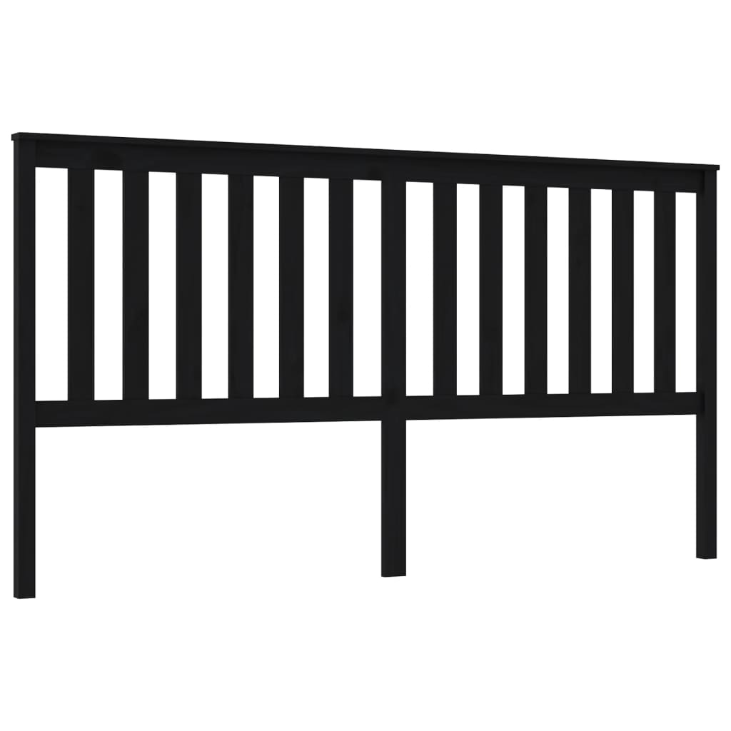 vidaXL Bed Headboard Black 186 cm Solid Wood Pine