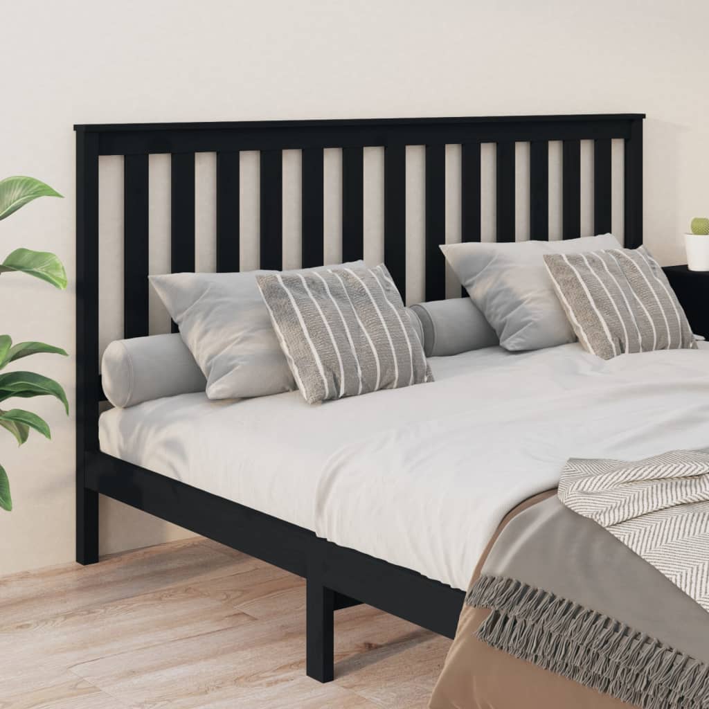 vidaXL Bed Headboard Black 186 cm Solid Wood Pine