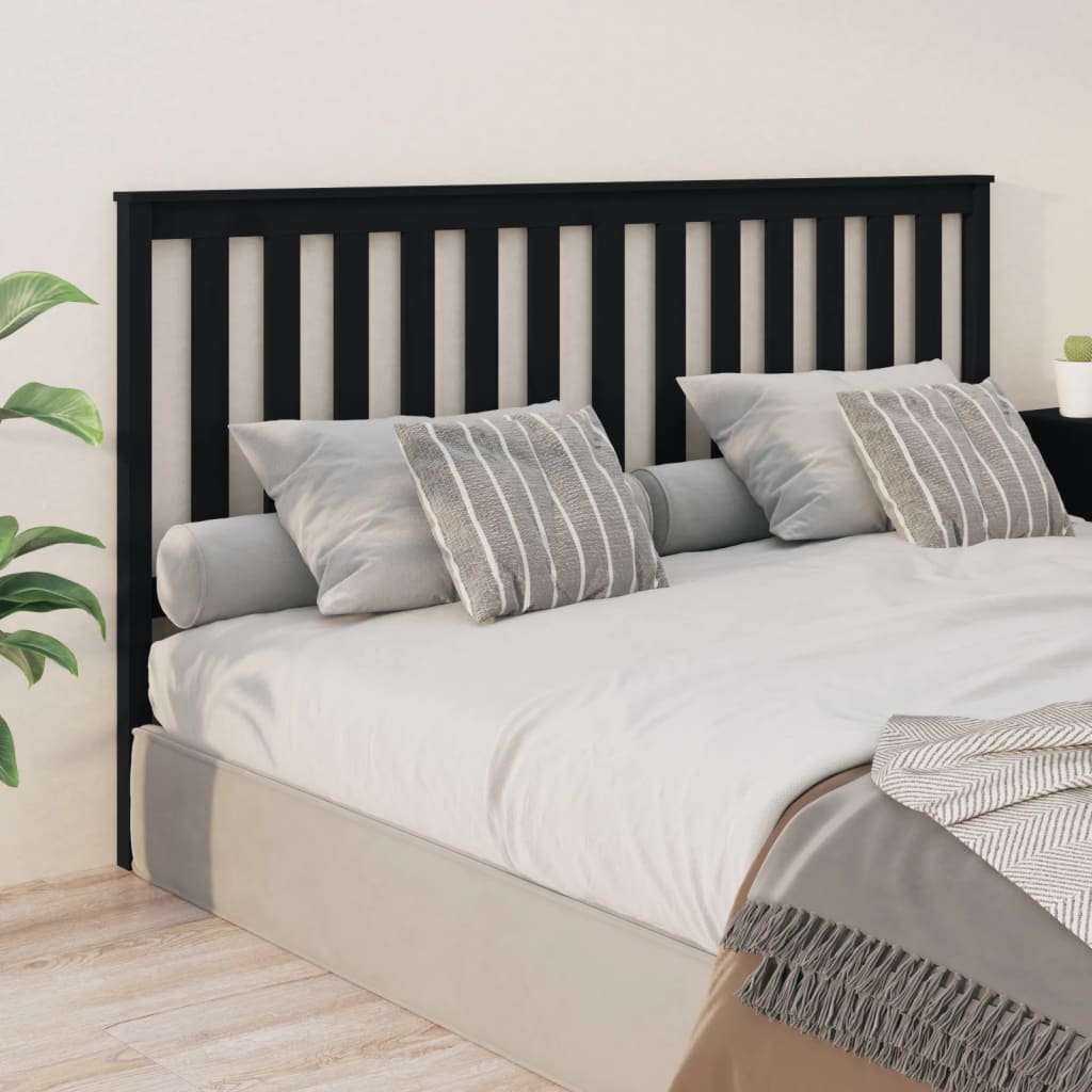 vidaXL Bed Headboard Black 186 cm Solid Wood Pine