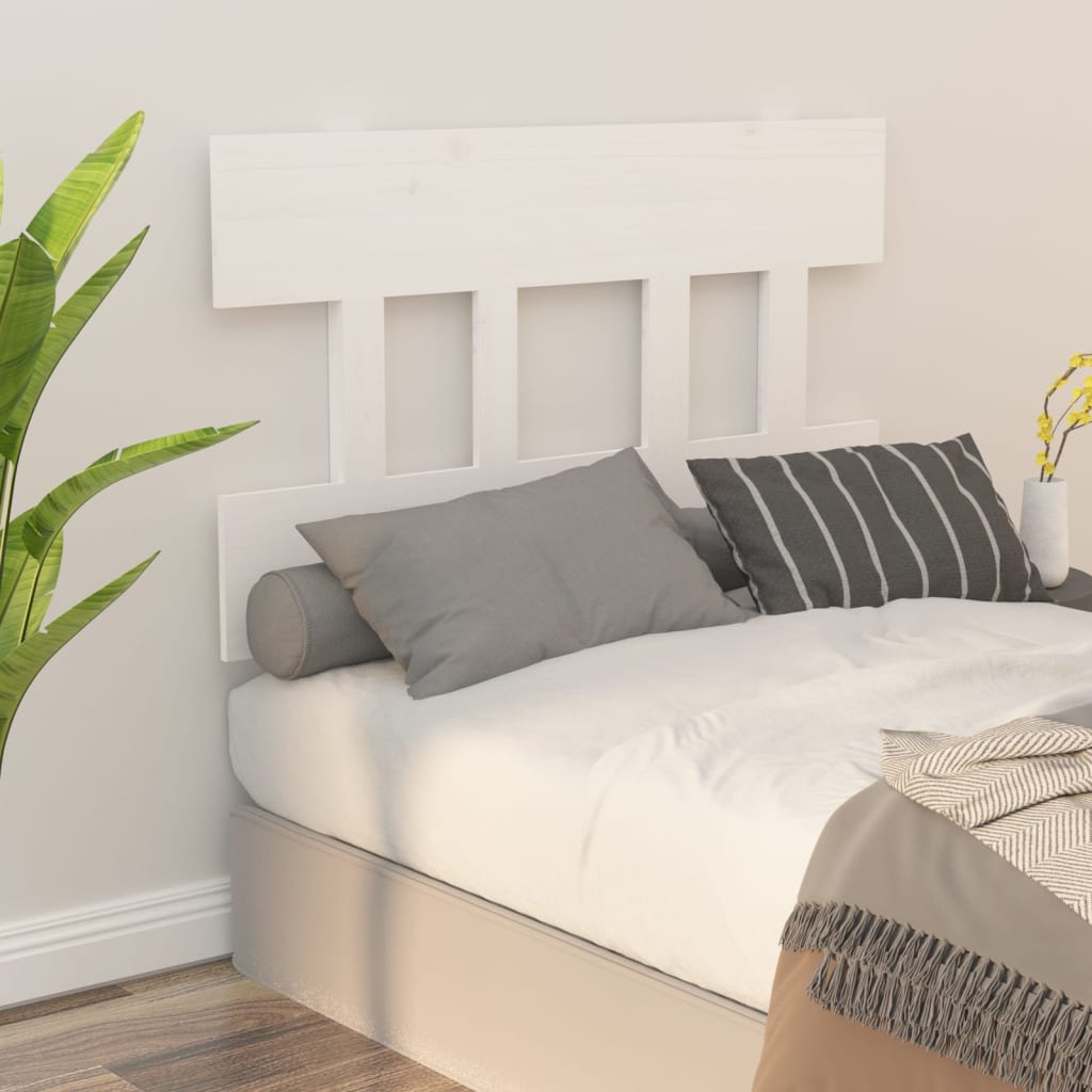 vidaXL Bed Headboard White 93.5 cm Solid Wood Pine