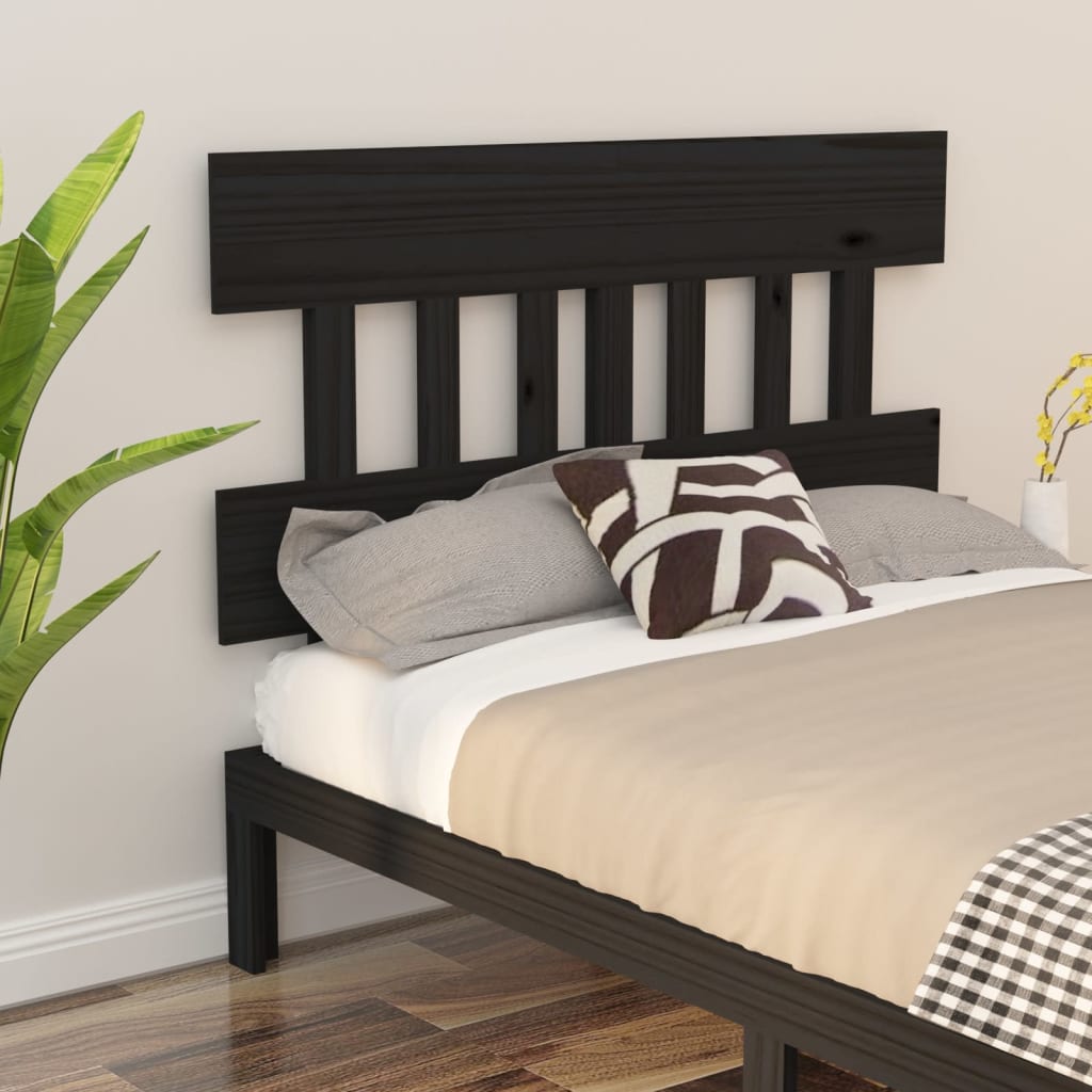 vidaXL Bed Headboard Black 153.5 cm Solid Wood Pine