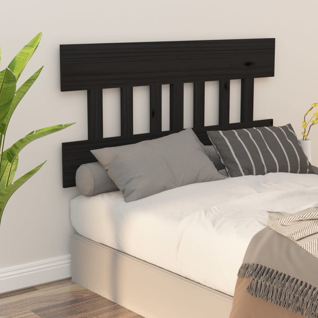 vidaXL Bed Headboard Black 153.5 cm Solid Wood Pine
