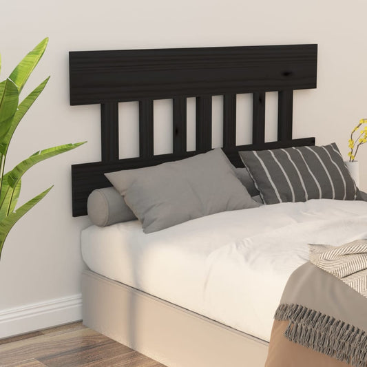 vidaXL Bed Headboard Black 153.5 cm Solid Wood Pine