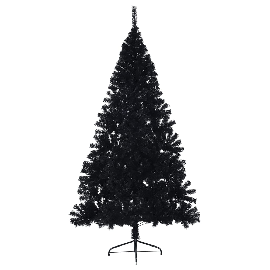 vidaXL Artificial Half Christmas Tree with Stand Black 210 cm PVC