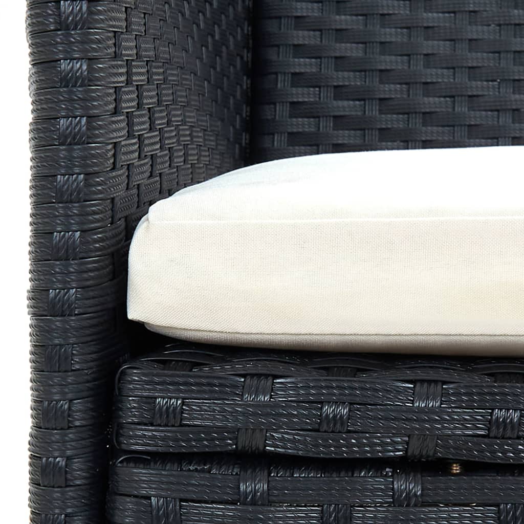 vidaXL 13 Piece Garden Dining Set with Cushions Black