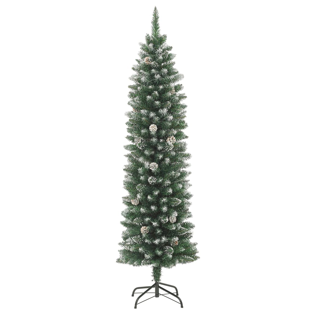vidaXL Artificial Slim Christmas Tree with Stand 150 cm PVC