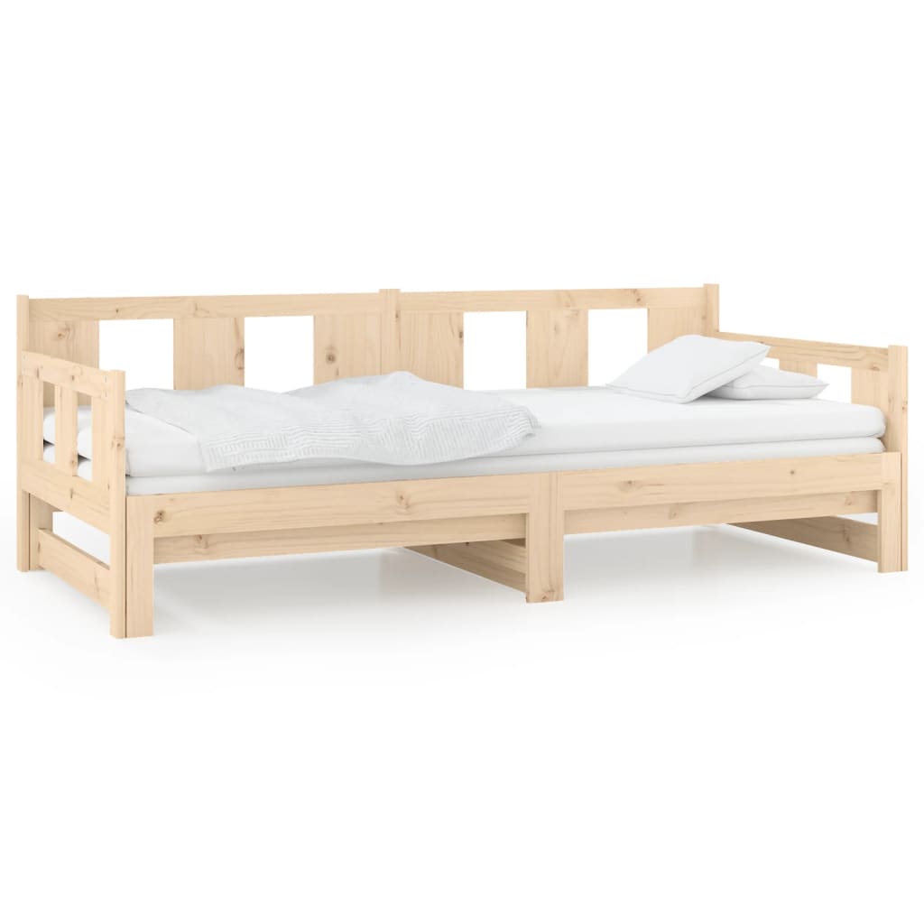 vidaXL Pull-out Day Bed without Mattress Solid Wood Pine 2x(90x190) cm