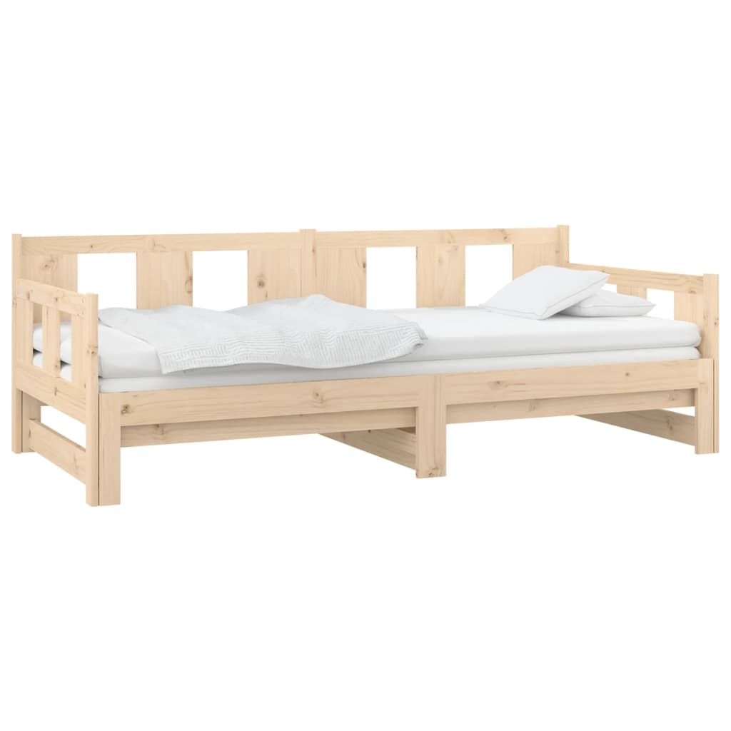vidaXL Pull-out Day Bed without Mattress Solid Wood Pine 2x(90x190) cm