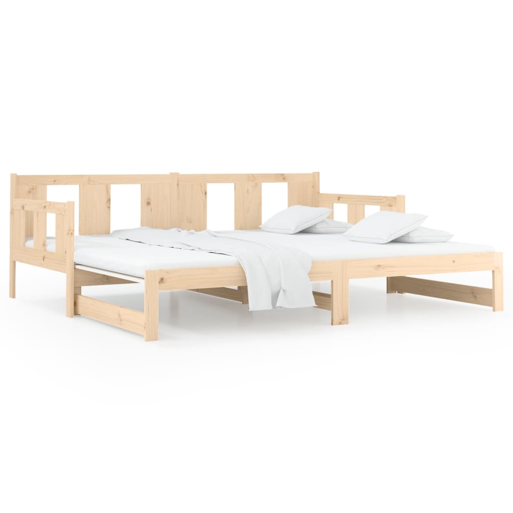 vidaXL Pull-out Day Bed without Mattress Solid Wood Pine 2x(90x190) cm