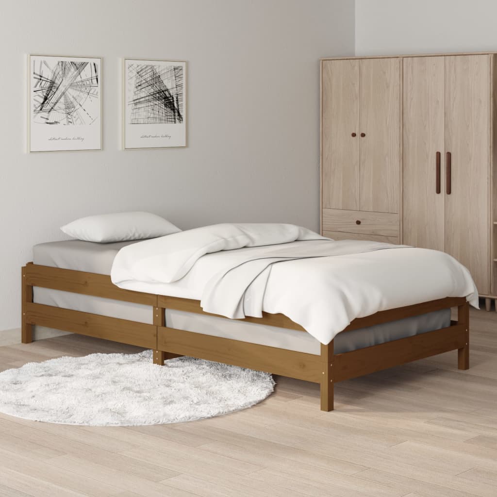 vidaXL Stack Bed without Mattress Honey Brown 90x190 cm Solid Wood Pine