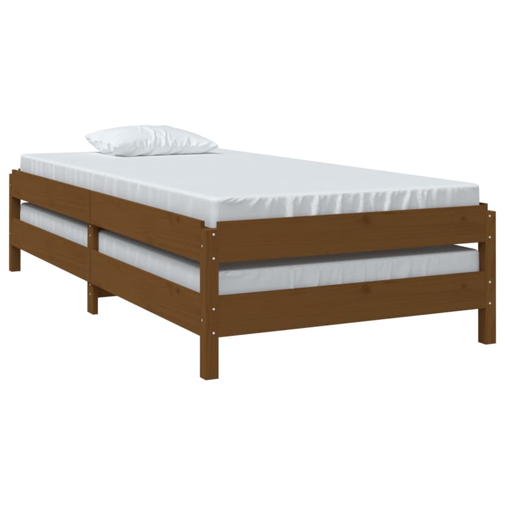 vidaXL Stack Bed without Mattress Honey Brown 90x190 cm Solid Wood Pine