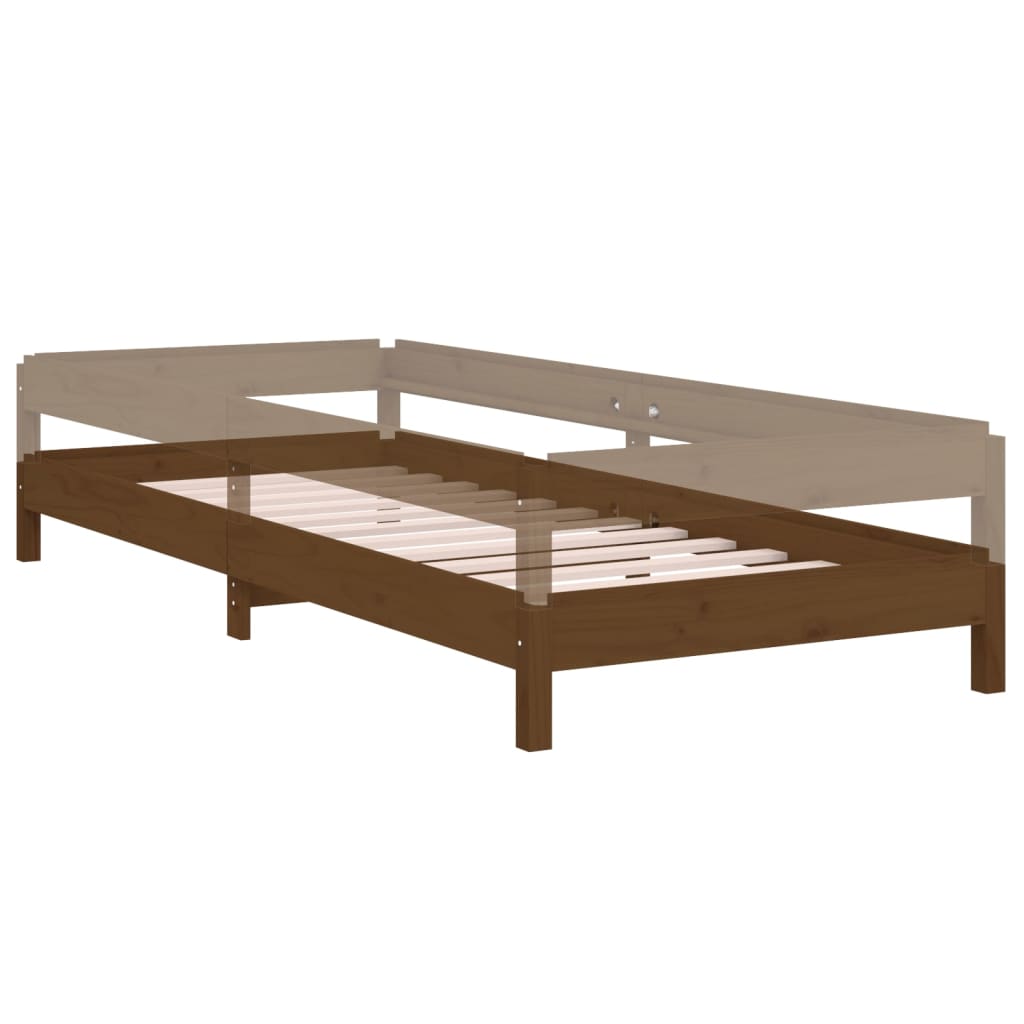 vidaXL Stack Bed without Mattress Honey Brown 90x190 cm Solid Wood Pine