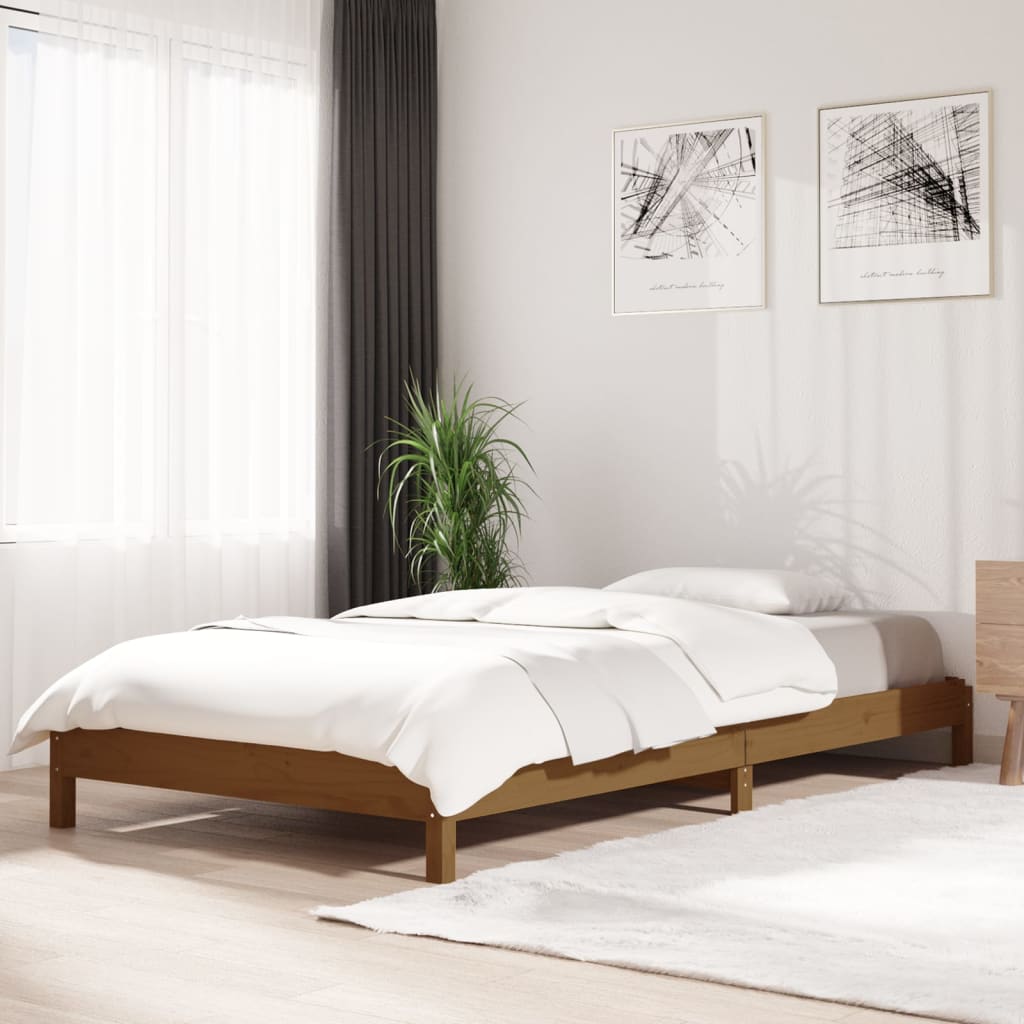 vidaXL Stack Bed without Mattress Honey Brown 90x190 cm Solid Wood Pine