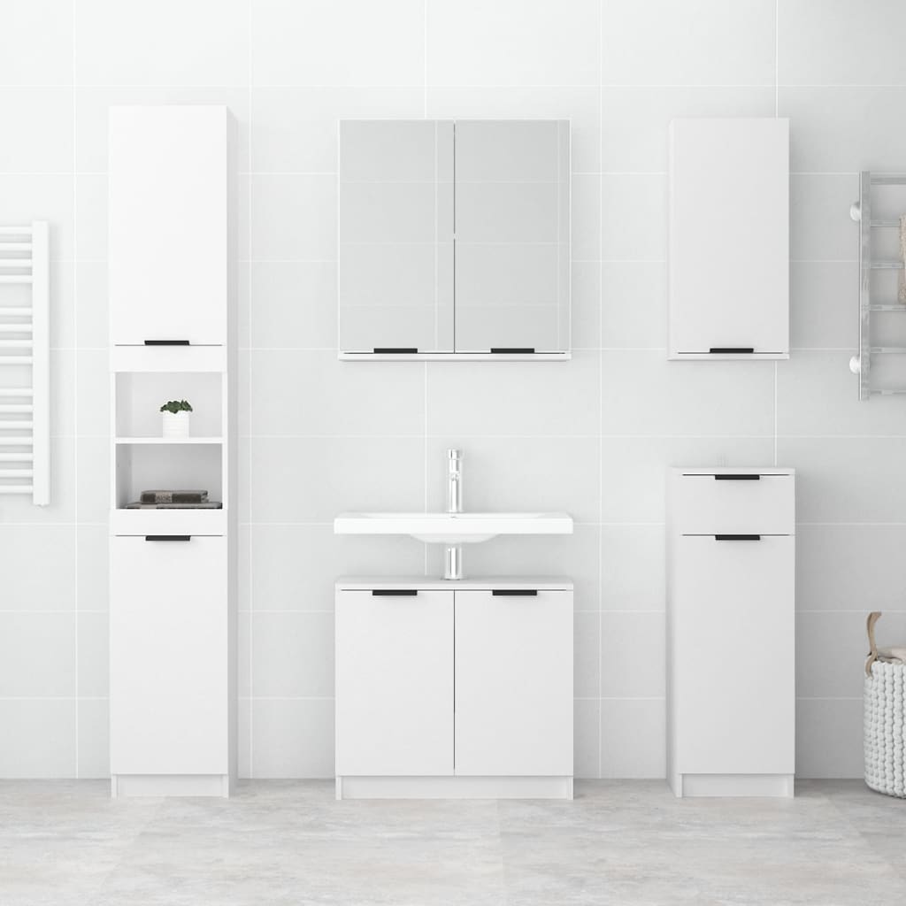 vidaXL Bathroom Mirror Cabinet White 64x20x67 cm