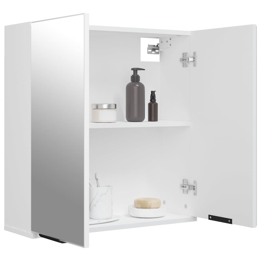 vidaXL Bathroom Mirror Cabinet White 64x20x67 cm