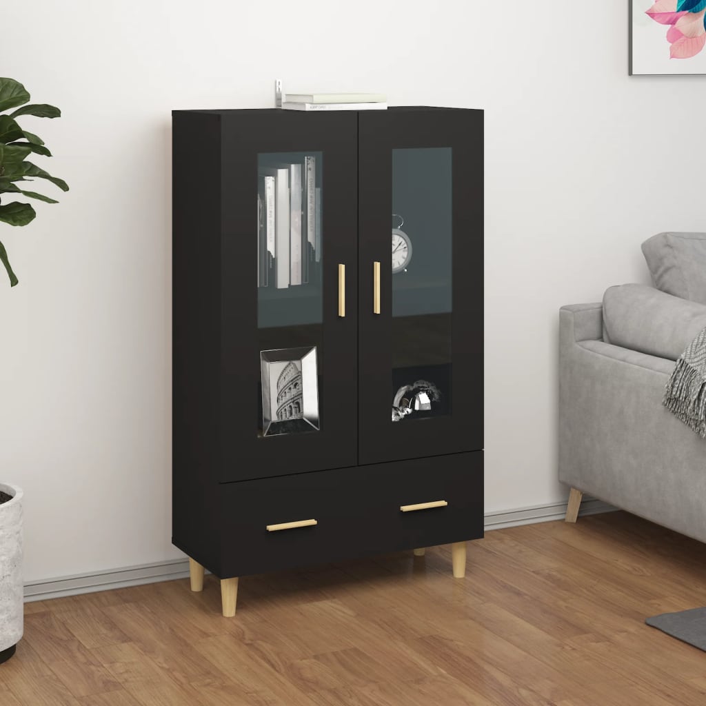 vidaXL Highboard Black 70x31x115 cm Engineered Wood
