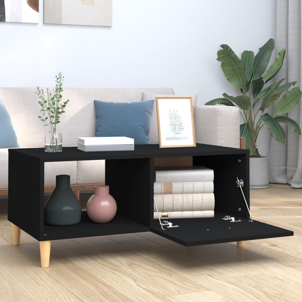 vidaXL Coffee Table Black 89.5x50x40 cm Engineered Wood
