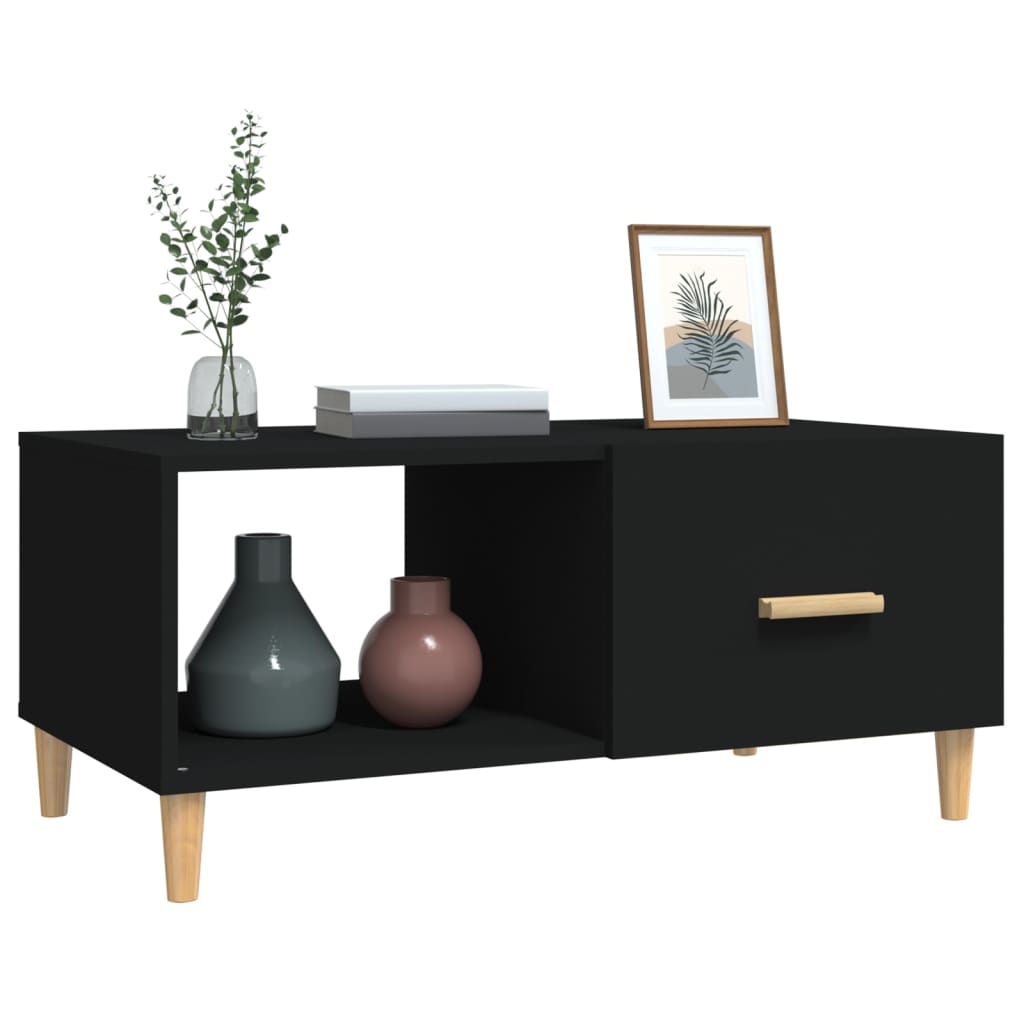 vidaXL Coffee Table Black 89.5x50x40 cm Engineered Wood