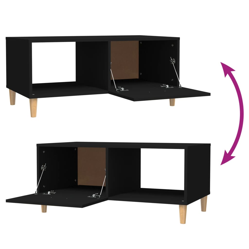 vidaXL Coffee Table Black 89.5x50x40 cm Engineered Wood