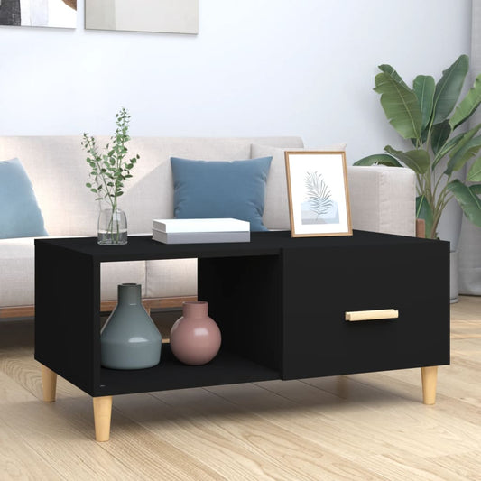 vidaXL Coffee Table Black 89.5x50x40 cm Engineered Wood