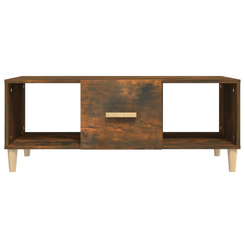 vidaXL Coffee Table Smoked Oak 102x50x40 cm Engineered Wood