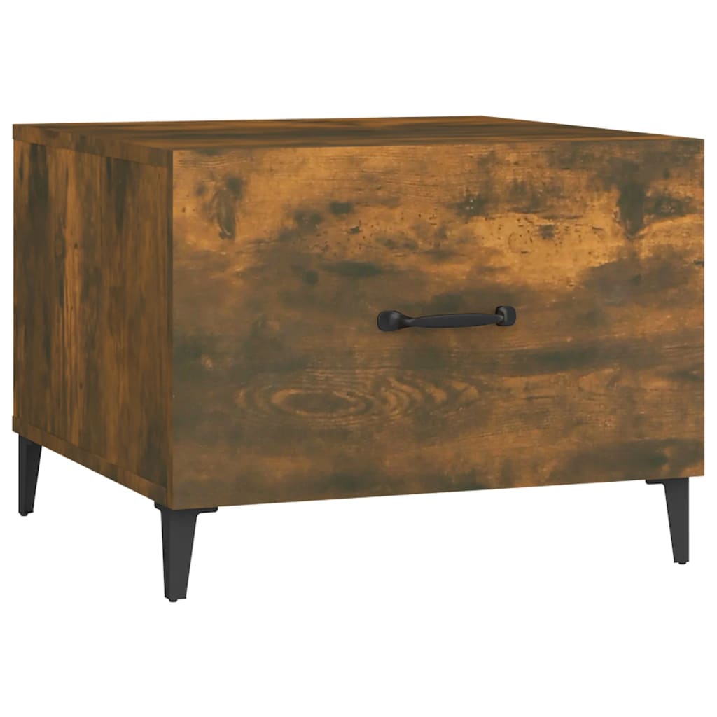 vidaXL Coffee Tables with Metal Legs 2 pcs Smoked Oak 50x50x40 cm