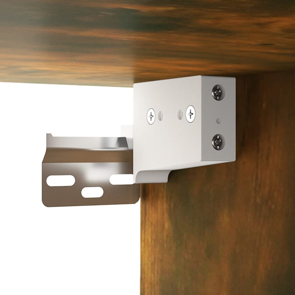 vidaXL Mirror Cabinet with LED Smoked Oak 76x15x55 cm