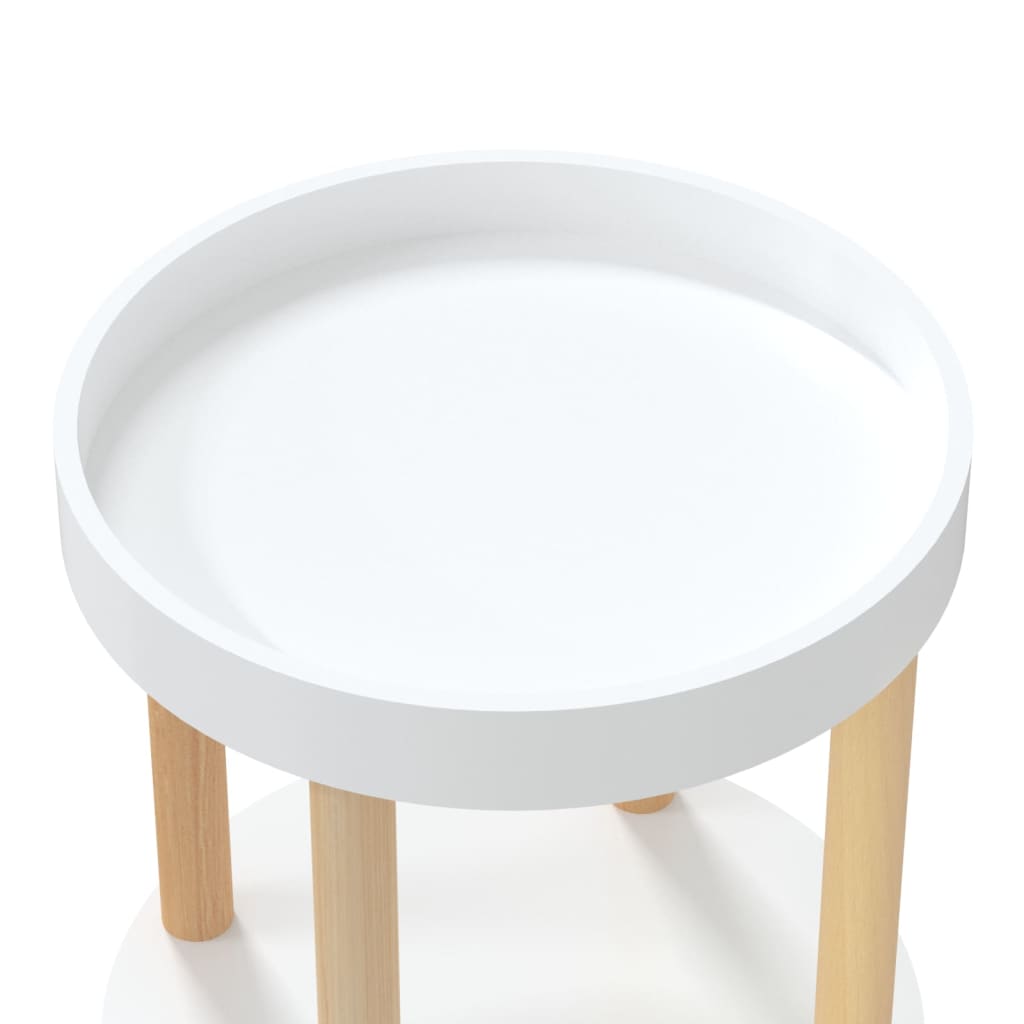 vidaXL 3-tier Trolley White 38x38x82 cm Engineered Wood&Solid Wood Pine