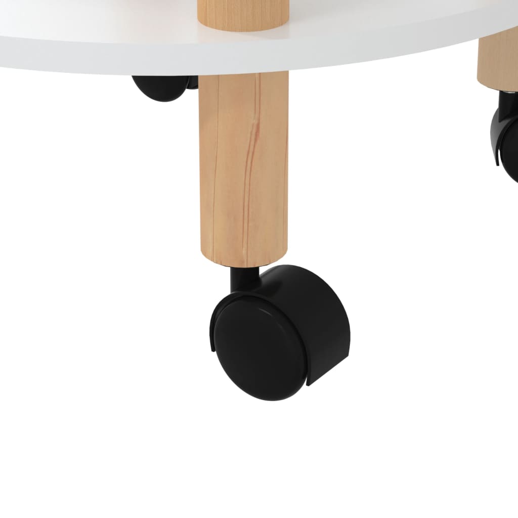 vidaXL 3-tier Trolley White 38x38x82 cm Engineered Wood&Solid Wood Pine