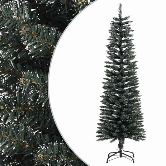 vidaXL Artificial Slim Christmas Tree with Stand Green 150 cm PVC