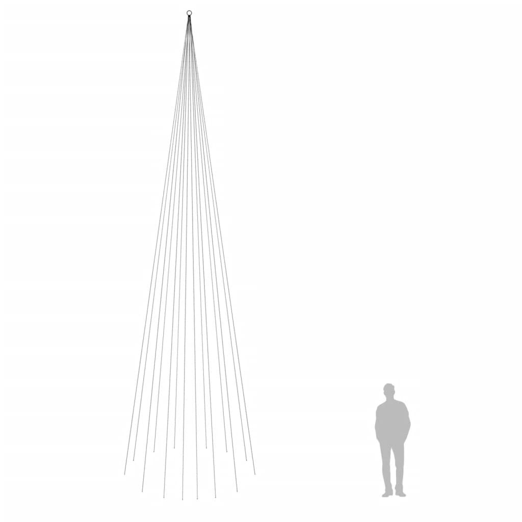 vidaXL Christmas Tree on Flagpole Warm White 1134 LEDs 800 cm