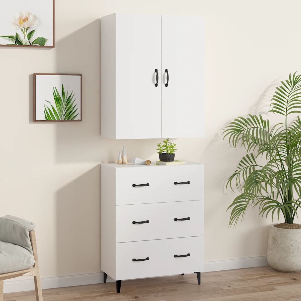 vidaXL Highboard White 69.5x34x180 cm Engineered Wood