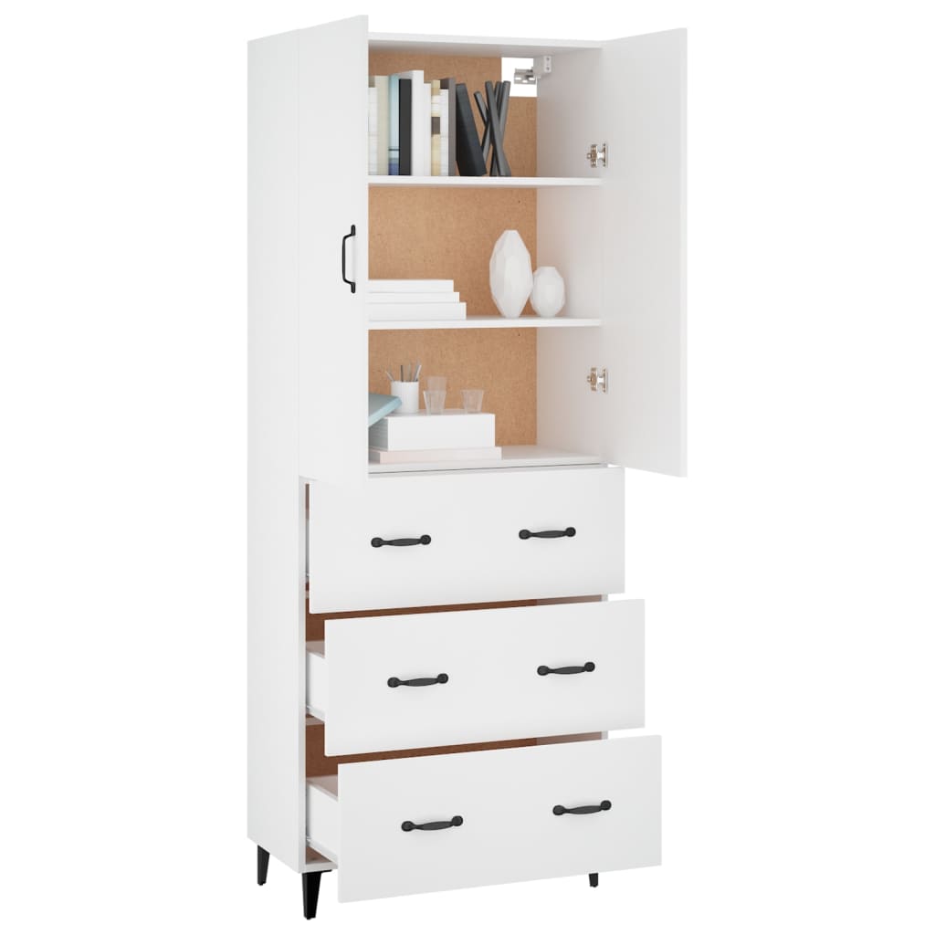 vidaXL Highboard White 69.5x34x180 cm Engineered Wood