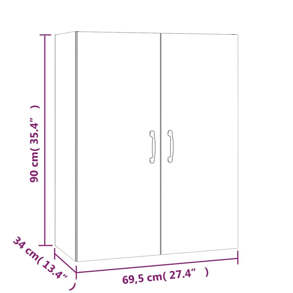 vidaXL Highboard White 69.5x34x180 cm Engineered Wood