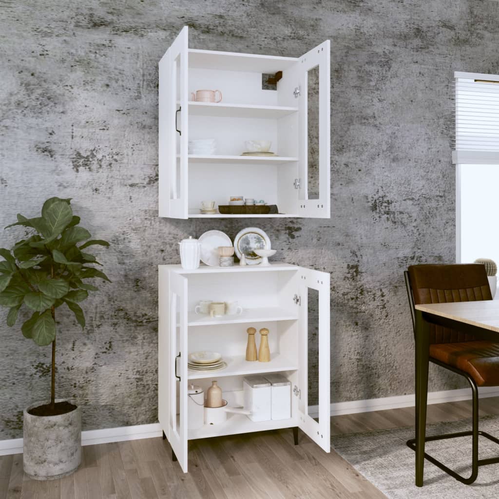 vidaXL Highboard White 69.5x34x180 cm Engineered Wood