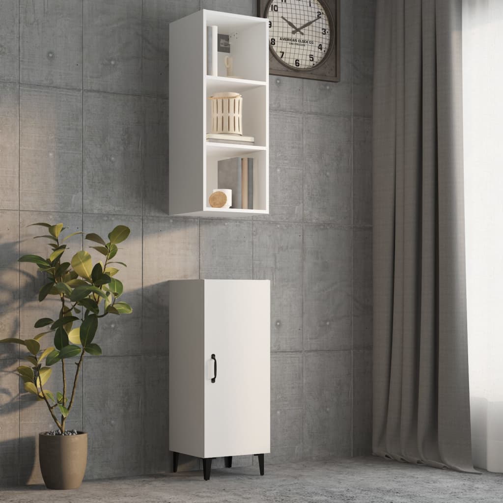 vidaXL Highboard White 34.5x34x180 cm Engineered Wood