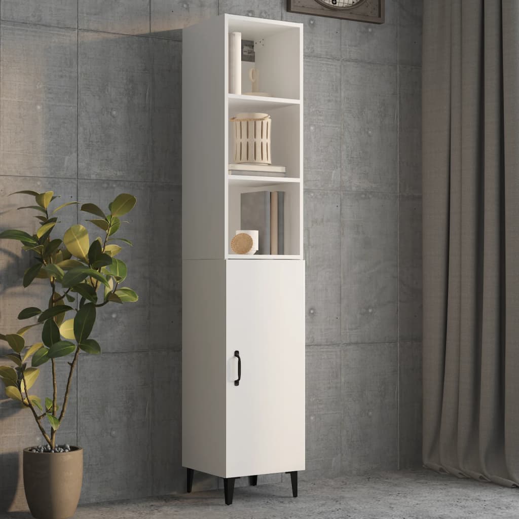 vidaXL Highboard White 34.5x34x180 cm Engineered Wood
