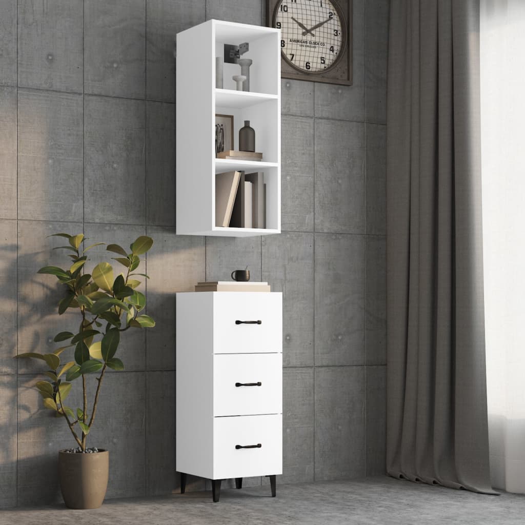 vidaXL Highboard White 34.5x34x180 cm Engineered Wood