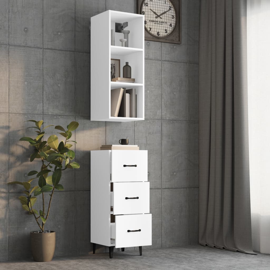 vidaXL Highboard White 34.5x34x180 cm Engineered Wood