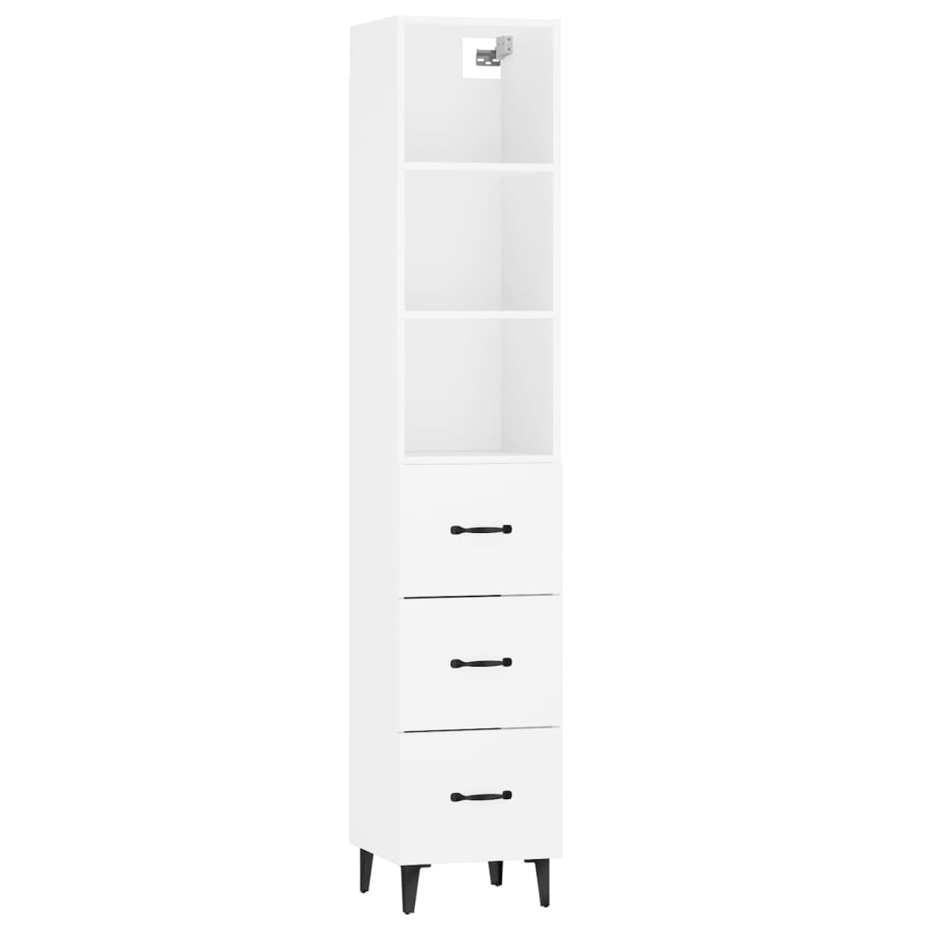 vidaXL Highboard White 34.5x34x180 cm Engineered Wood