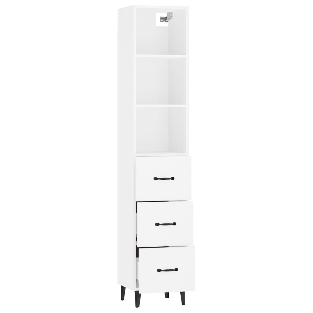 vidaXL Highboard White 34.5x34x180 cm Engineered Wood