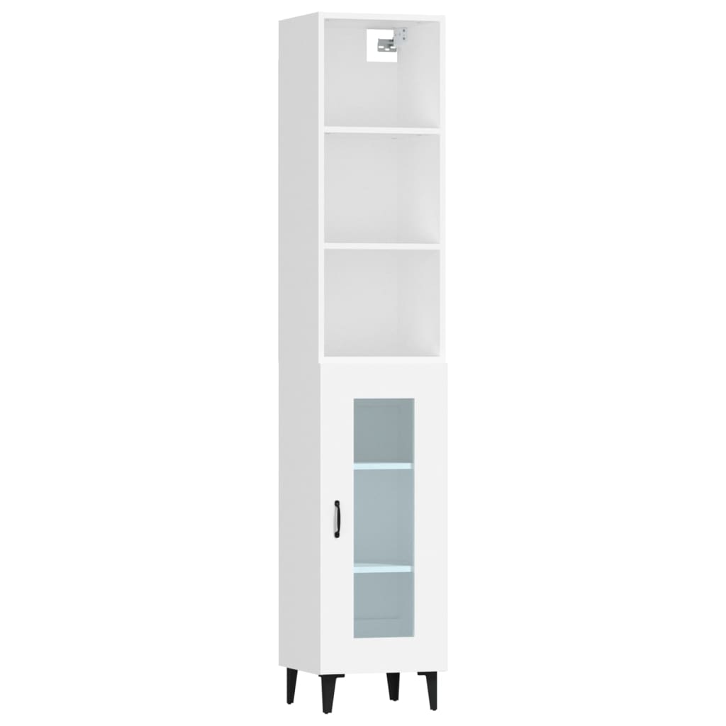vidaXL Highboard White 34.5x34x180 cm Engineered Wood