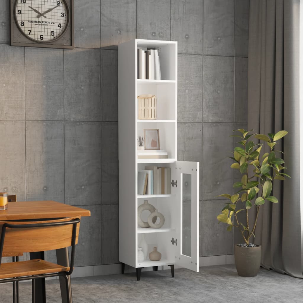 vidaXL Highboard White 34.5x34x180 cm Engineered Wood