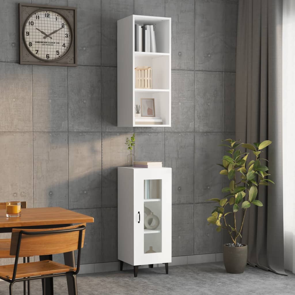 vidaXL Highboard White 34.5x34x180 cm Engineered Wood