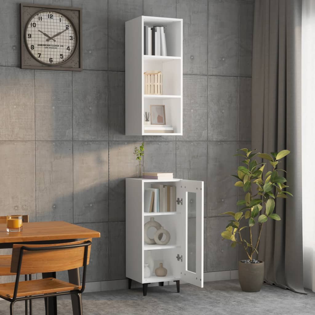 vidaXL Highboard White 34.5x34x180 cm Engineered Wood