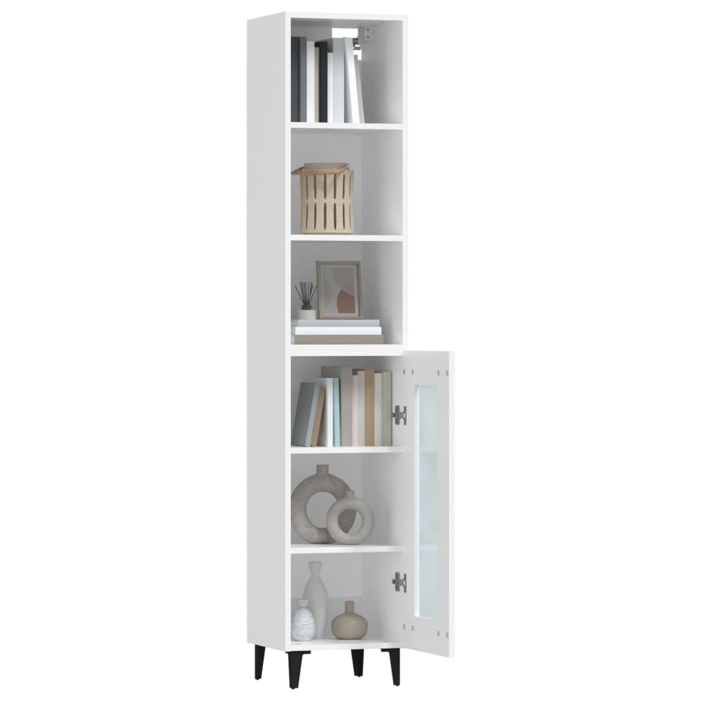 vidaXL Highboard White 34.5x34x180 cm Engineered Wood
