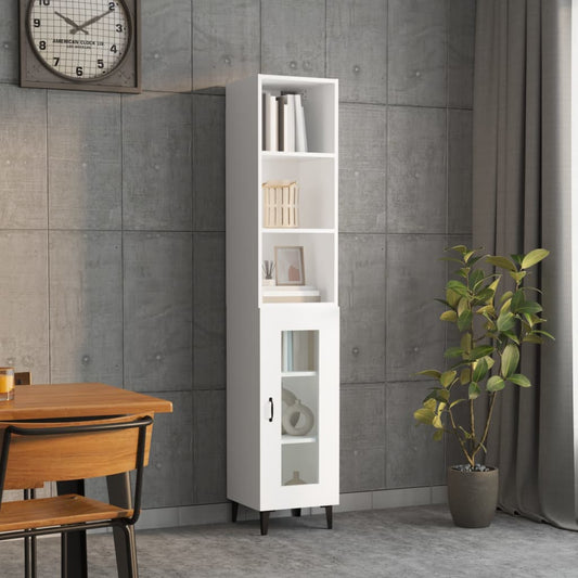 vidaXL Highboard White 34.5x34x180 cm Engineered Wood