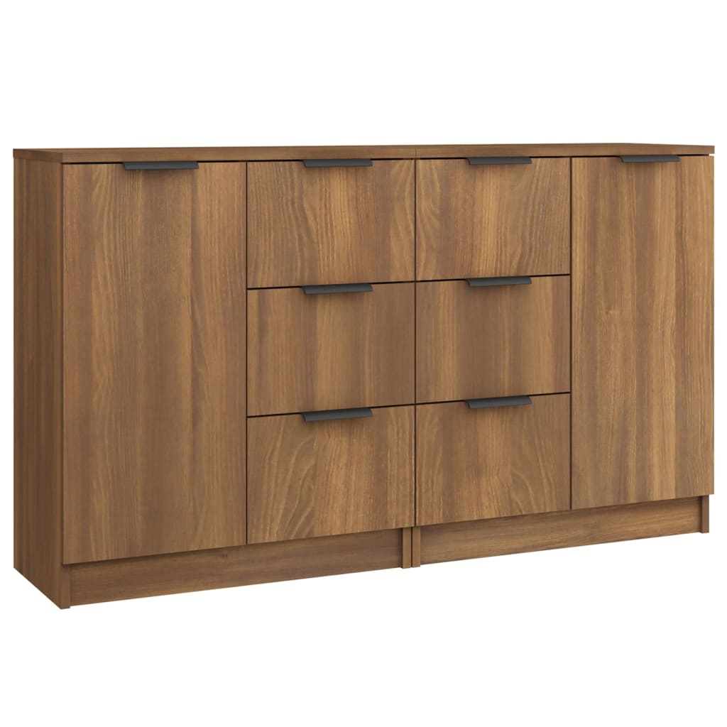 vidaXL Sideboards 2 pcs Brown Oak 60x30x70 cm Engineered Wood