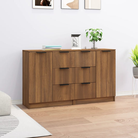 vidaXL Sideboards 2 pcs Brown Oak 60x30x70 cm Engineered Wood